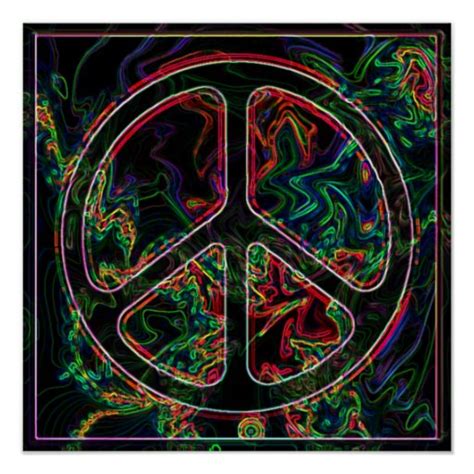 Psychedelic Peace Sign Poster Zazzle