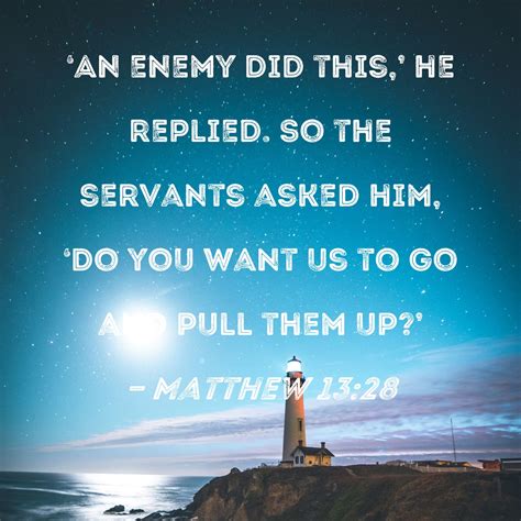 Matthew 1328 An Enemy Did This He Replied So The Servants Asked Him