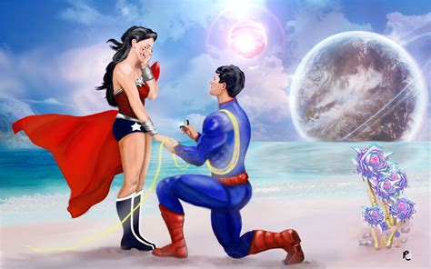 A Proposal With Wonder Woman And Superman By Rudecherub For My Dear