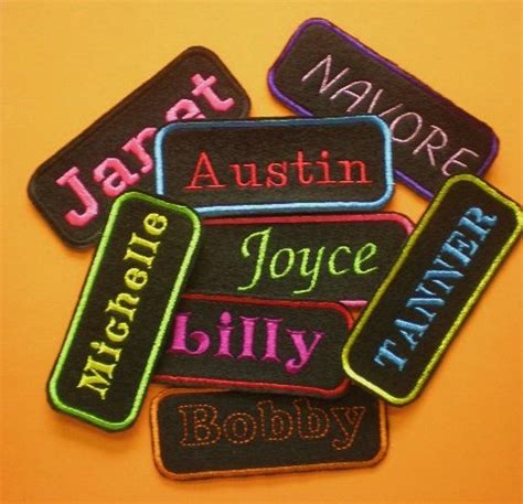 Embroidered Name Tag Iron On Appliques 2 By 5 Inches Name Etsy Canada