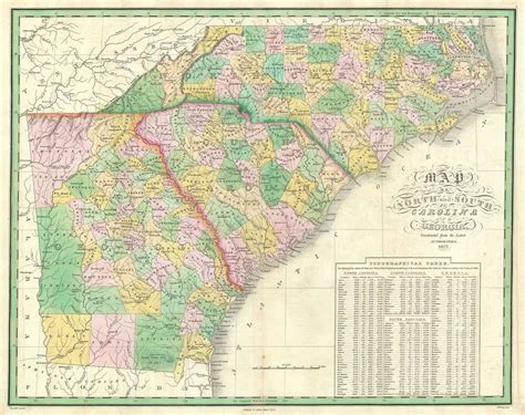 Map Of North And South Carolina And Georgia Geographicus Rare Antique Maps