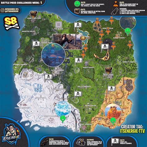 Fortnite Cheat Sheet Map For Season 8 Week 3 Challenges Fortnite Insider Porn Sex Picture