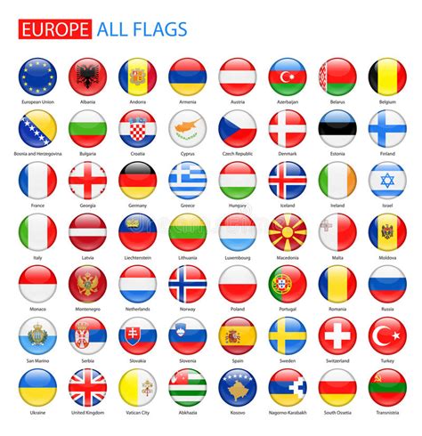 Alle europäischen fahnen, alle flaggen aus europa. Glatte Runde Flaggen Von Europa - Volle Vektor-Sammlung Vektor Abbildung - Illustration von ...