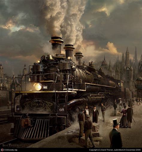 Steam Engine Goodness Steampunk City Steampunk Art Train Art