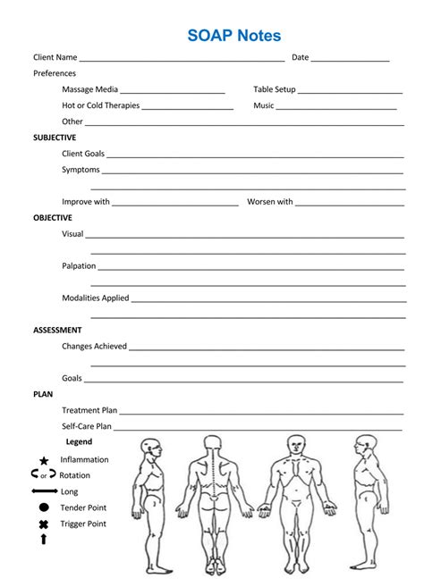 Free Printable Soap Notes For Massage Therapy Printable Templates