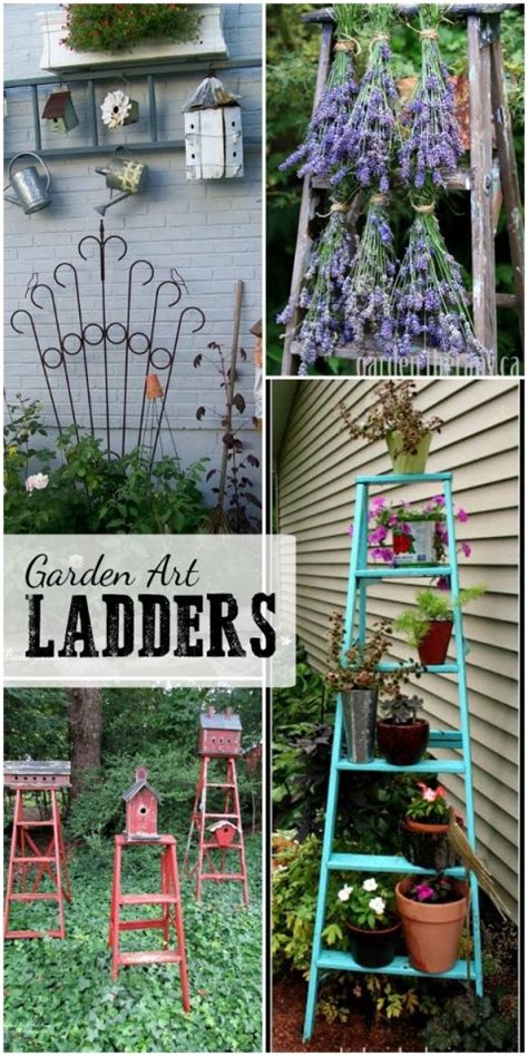 12 Creative And Rustic Garden Art Ladder Ideas Garden Ladder Garden