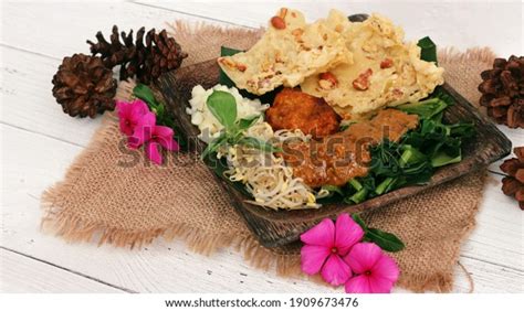 Plate Indonesian Food Called Pecel Made Stock Photo 1909673476