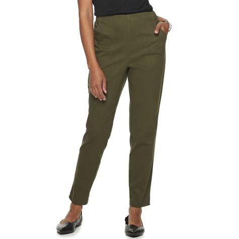 Womens Croft And Barrow® Classic Pull On Straight Leg Pants Pull On Pants Straight Leg Pants