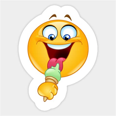 Emoji Emoticon With Ice Cream Emoji Sticker Teepublic