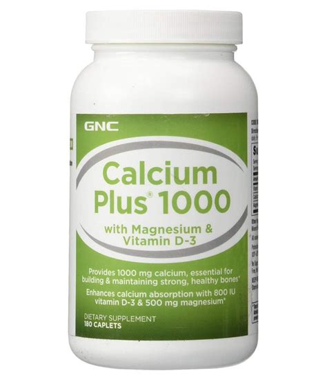The best type of magnesium supplement depends on your goals and needs. GNC Calcium+ 1000, with magnesium & vitamin D-3 180 no.s ...