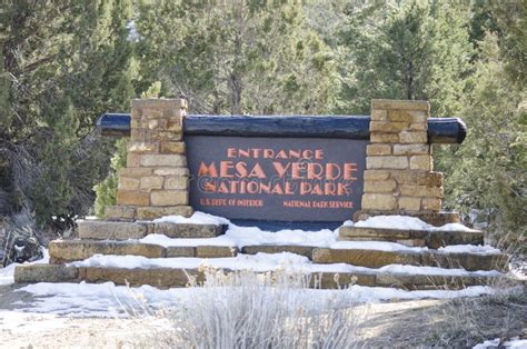 Sign To Mesa Verde National Park Stock Image Image Of National Park