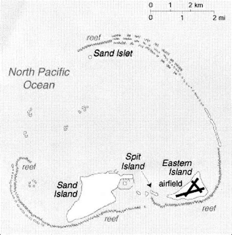 Map Of Midway Atoll Midway Atoll Wwii Maps Sand Island