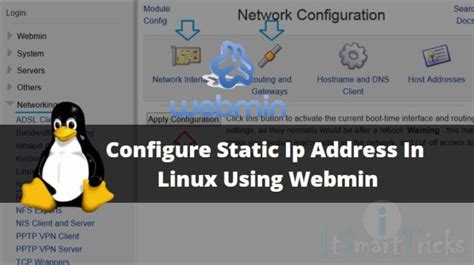 How To Configure Static Ip Address In Linux Using Webmin Linux Ip