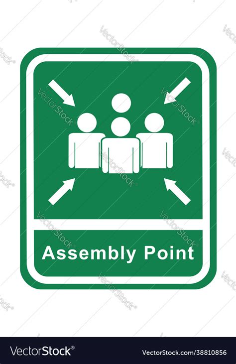 Simple Green White Sign Assembly Point Rounded Vector Image