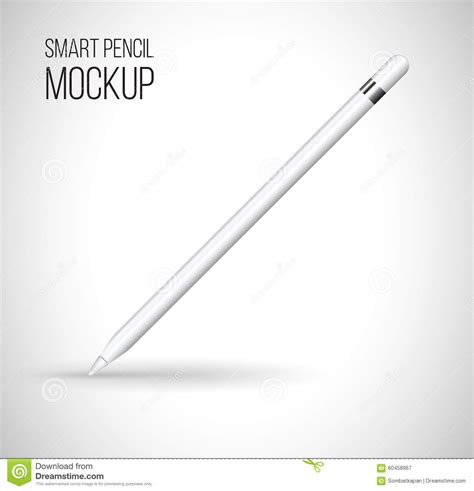 Apply your design ideas on this mockup of a pencil with eraser. Mockup digital pencil. stock vector. Image of mock, write ...