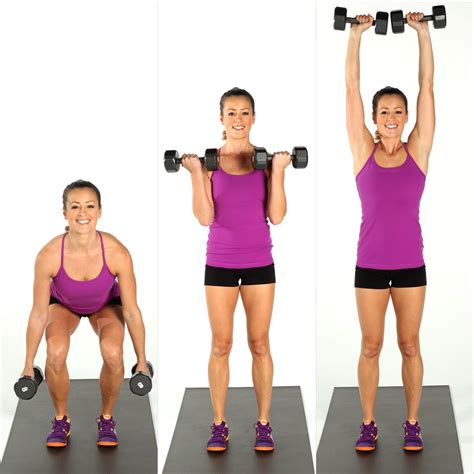 Squat Curl And Press Weight Training For Women Dumbbell Circuit