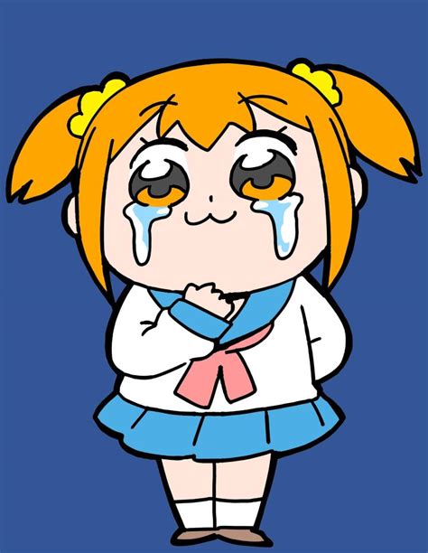 Bkub Popuko Poptepipic Highres 10s 1girl 3 Blue Background