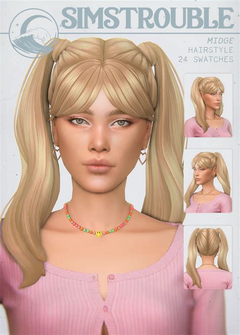 Midge By Simstrouble Simstrouble On Patreon In 2022 Sims Hair