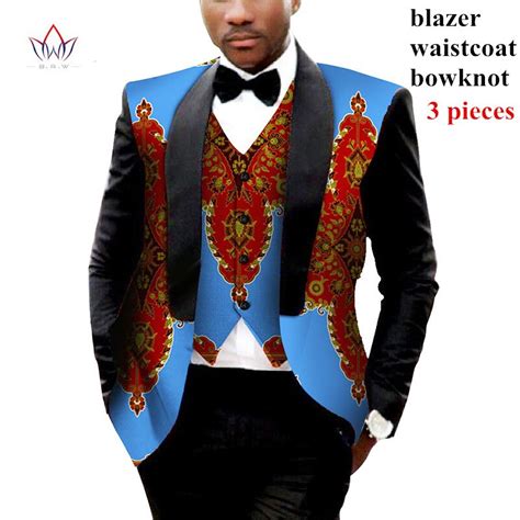 Mens African Clothes Mens Printed Blazer Men Jacket Vest 2 Pieces Set