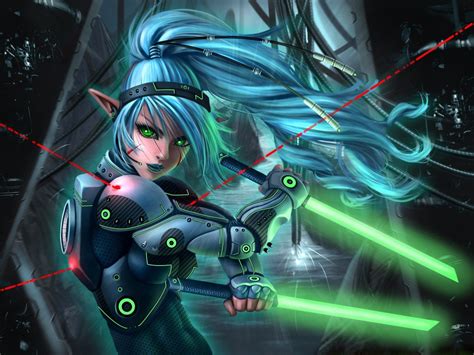 Elves Warrior Anime Girls Science Fiction Hd Wallpapers