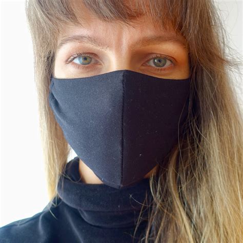 Black Cotton Face Mask Cloth Mask Black Reusable Face Mask Etsy Australia