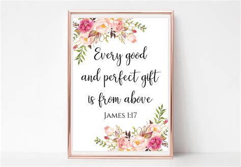 Every Good And Perfect T Is From Above Sign Printable James Etsy