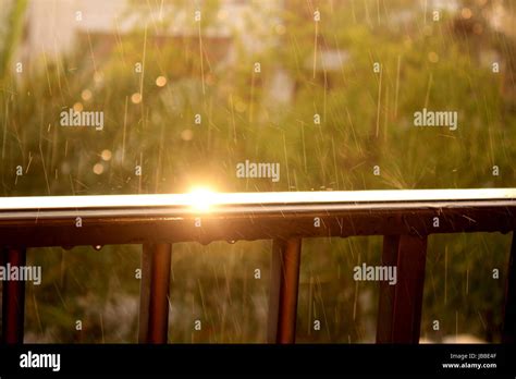 Raindrop On Window Sill Stock Photo Alamy
