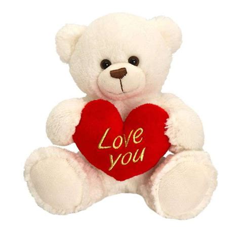 Buy 15 Inch White Teddy Bear Holding Red Love You Heart Online At