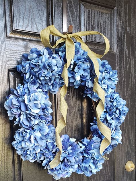 Hydrangea Wreath Blue Hydrangea Wreath Front Door