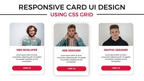 Responsive Card Ui Design Using Css Grid Youtube