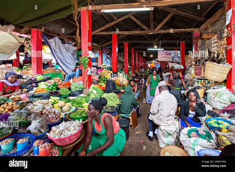 Farmers Market With Fresh Fruits And Vegetables In Kampala Uganda