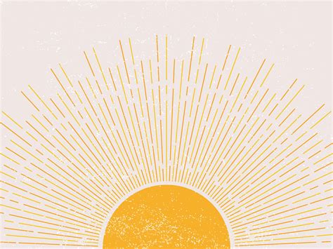 Sun Rise Art Horizontal Boho Sun Horizon Sun Poster Abstract Sun
