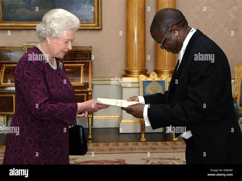 Britains Queen Elizabeth Ii Receives The Ambassador Of Namibia Mr