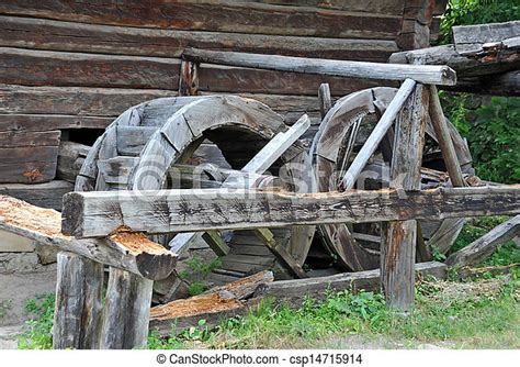 Vintage Water Mill Wheel Vintage Wooden Water Mill Wheel Pirogovo