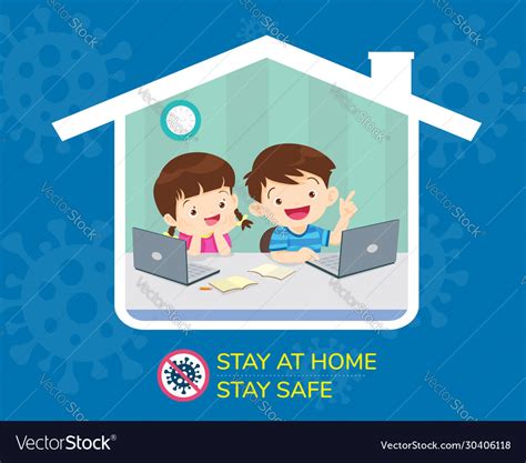 Stay Home Stay Safe For Children Royalty Free Vector Image