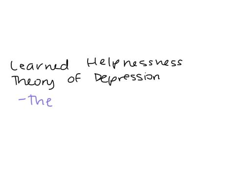 Solved What Is Martin Seligmans Learned Helplessness Theory Of Depression