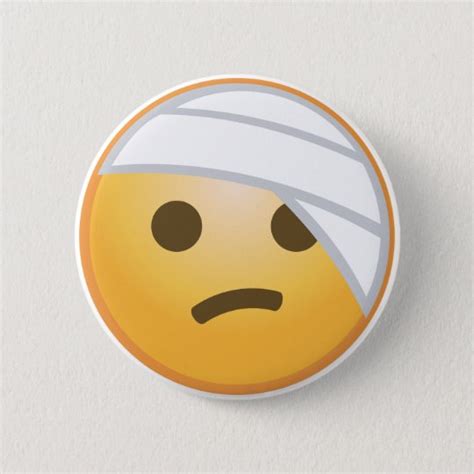 Bandage Face Emoji 6 Cm Round Badge Uk