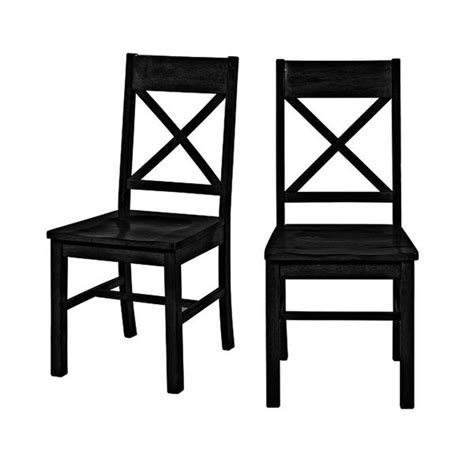 Black Wood Kitchen Chairs Set Of 2 Plainville Kitchen And Dining Chairs