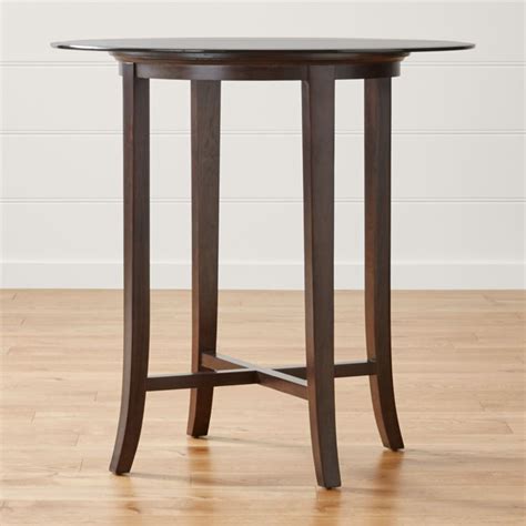 Harper black dining table with glass top. Halo Ebony Round High Dining Table with 42" Glass Top in ...