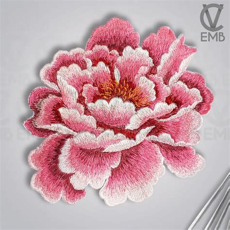 Fsl Peony Flower Machine Embroidery Design Instant Etsy