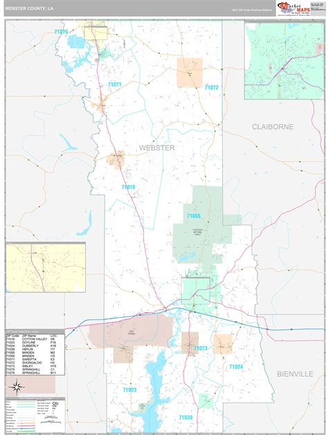Webster County La Wall Map Premium Style By Marketmaps