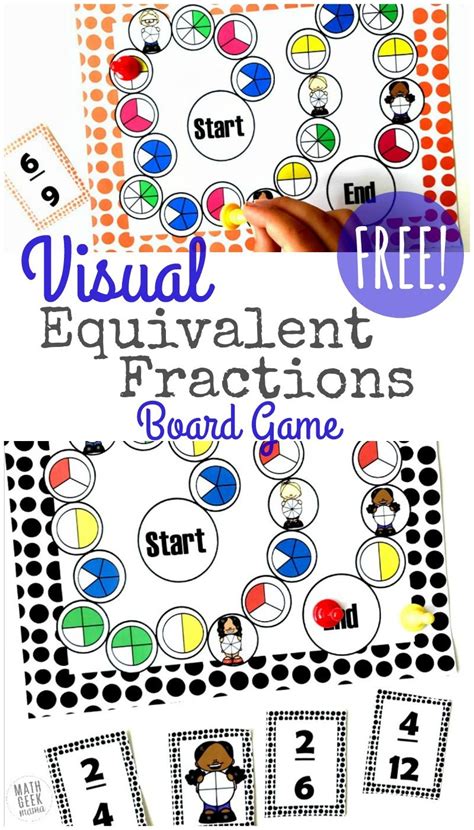 At this time we have tested on the math board games book. Visual Equivalent Fractions Game Printable {FREE ...