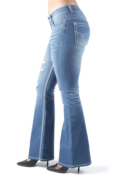 The Sexy Flare By Fashion2love Bootleg Ripped Premium Bootcut Jeans Ebay