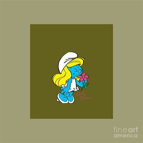Us The Smurfs Smurfette Character Flowers 01 2 Drawing By Sandra J