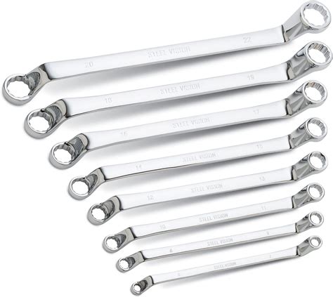 Steel Vision 8pc Metric 12 Point 75° Offset Double Box End Wrench Set