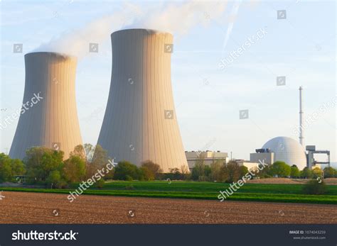 Nuclear Reactor Cooling Towers Nuclear Power Stock Photo 1074043259
