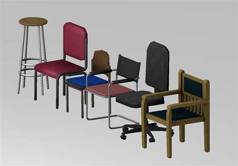 Low Poly Chairs Set Two With Metal Frame And Seat Free Vr Ar Low