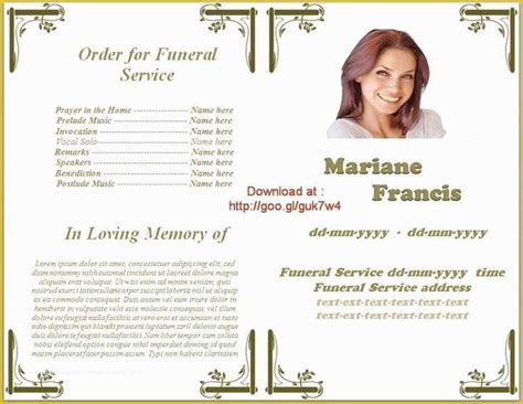 Free Funeral Service Program Template Word Of Pin By Sam Bither On