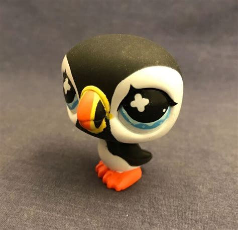 Littlest Pet Shop Puffin Penguin 654 Black Authentic Lps Bird Blue Eyes