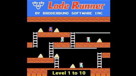 Lode Runner Nes Level 1 To 10 Playthrough Retro Game Youtube